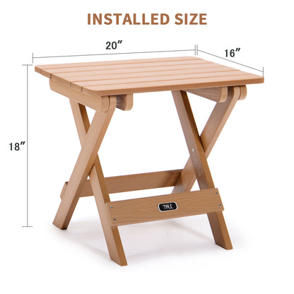 Portable Folding Side Table Square All-Weather And Fade-Resistant
