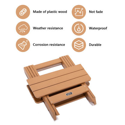 Portable Folding Side Table Square All-Weather And Fade-Resistant