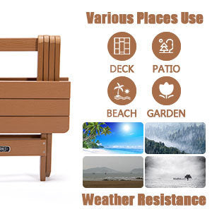 Portable Folding Side Table Square All-Weather And Fade-Resistant