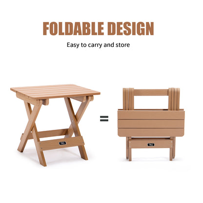 Portable Folding Side Table Square All-Weather And Fade-Resistant