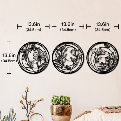Tropical Leaves Wooden Line Art Home Decor