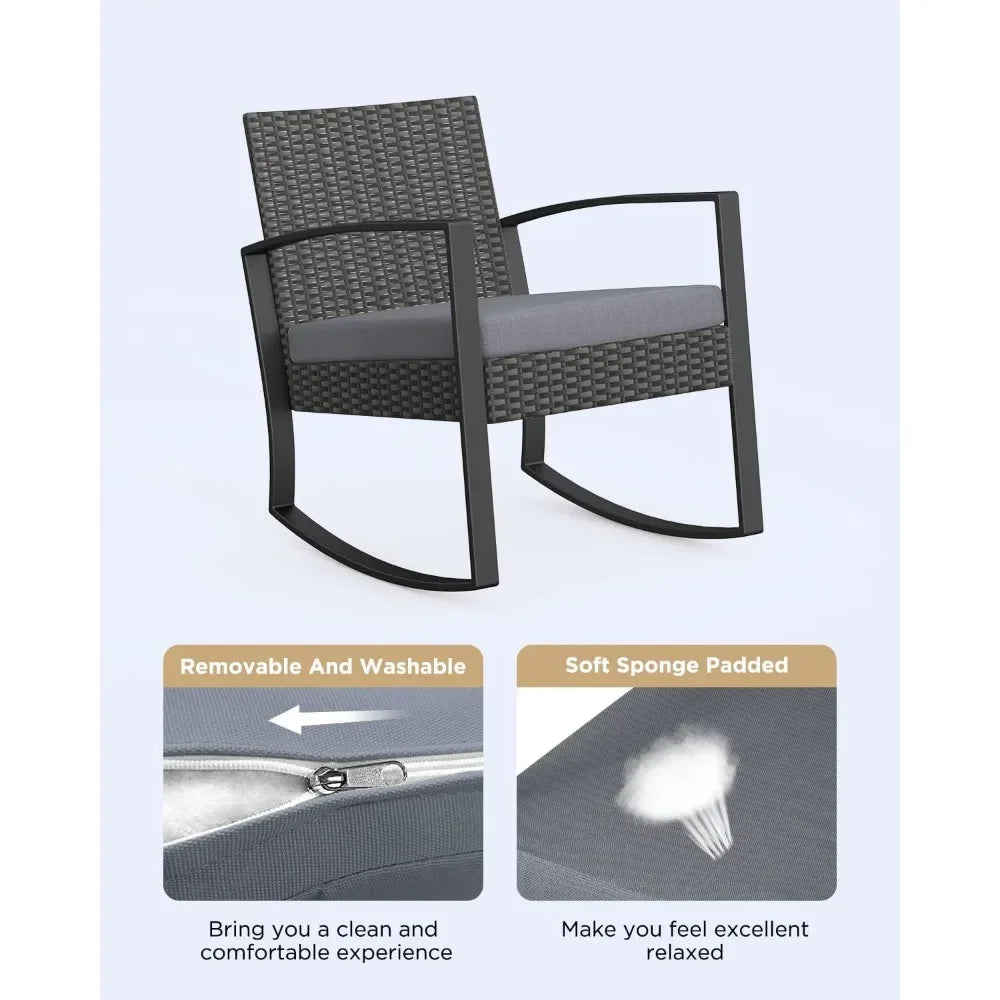 Patio Furniture Set Rocking Bistro Set Outdoor Rattan