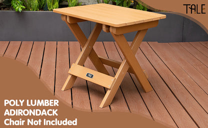 Portable Folding Side Table Square All-Weather And Fade-Resistant